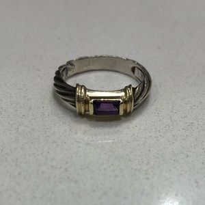 David Yurman amethyst cable ring, size 6.5